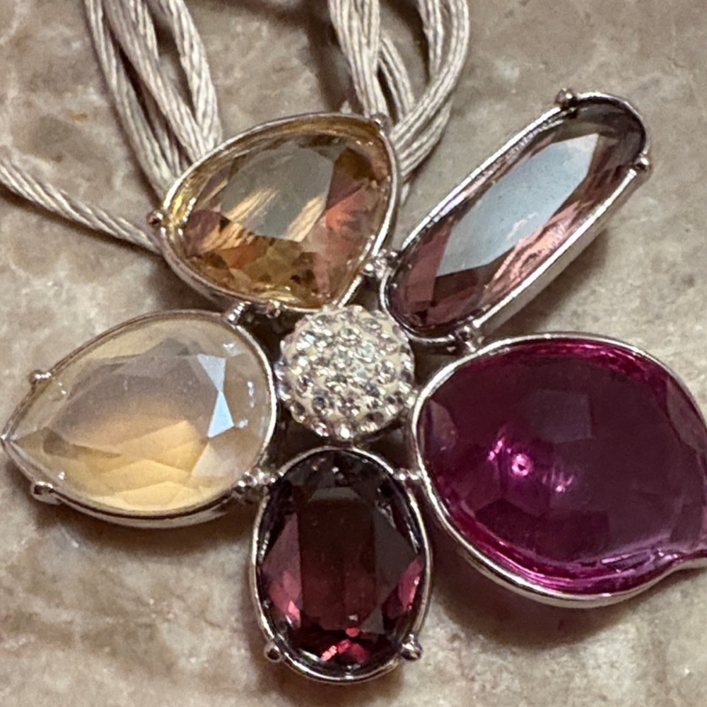 Swarovski Crystal Flower Necklace Set - Picture 2 of 4